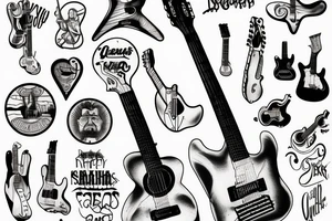 jesus rocks with a guitar tattoo idea