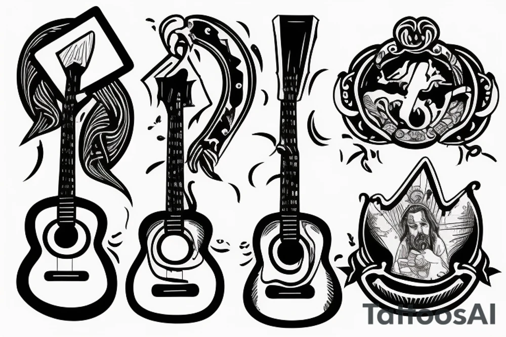 jesus rocks with a guitar tattoo idea