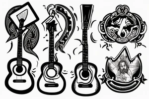 jesus rocks with a guitar tattoo idea