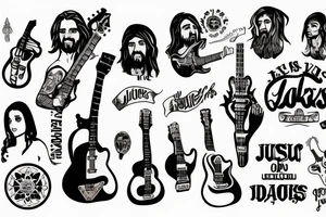 jesus rocks with a guitar tattoo idea