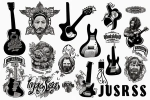 jesus rocks with a guitar tattoo idea