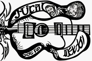 jesus rocks with a guitar tattoo idea