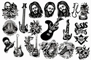 jesus rocks with a guitar tattoo idea