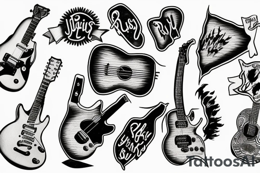 jesus rocks with a guitar tattoo idea