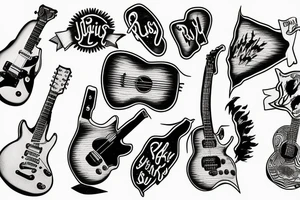 jesus rocks with a guitar tattoo idea