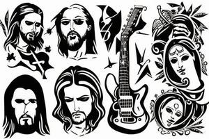 rock jesus with a guitar tattoo idea
