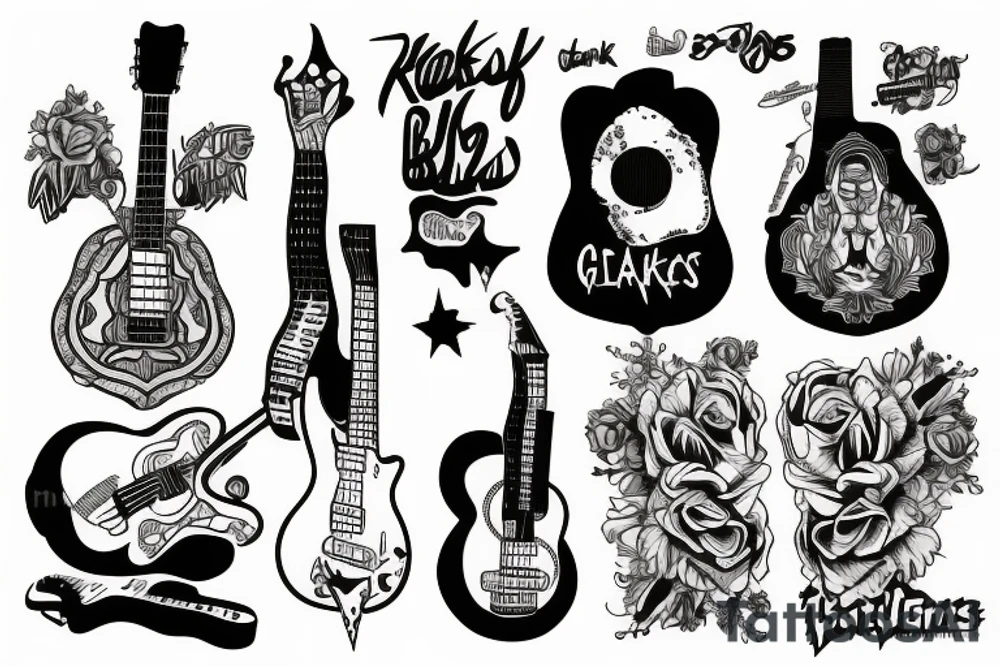 rock jesus with a guitar tattoo idea