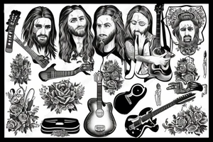 rock jesus with a guitar tattoo idea