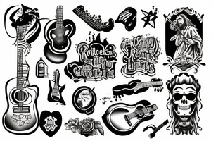 rock jesus with a guitar tattoo idea
