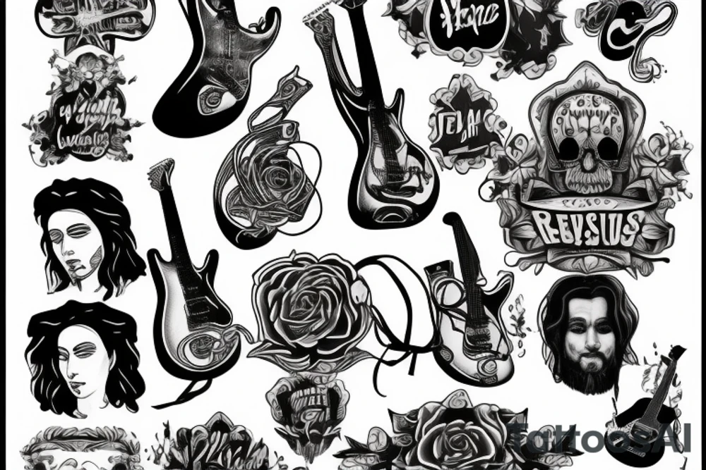 rock jesus with a guitar tattoo idea