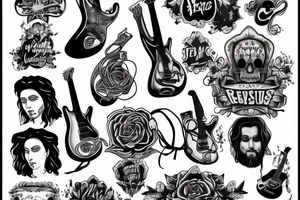 rock jesus with a guitar tattoo idea