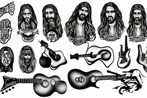 rock jesus with a guitar tattoo idea