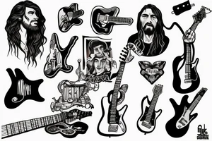 rock jesus with a guitar tattoo idea