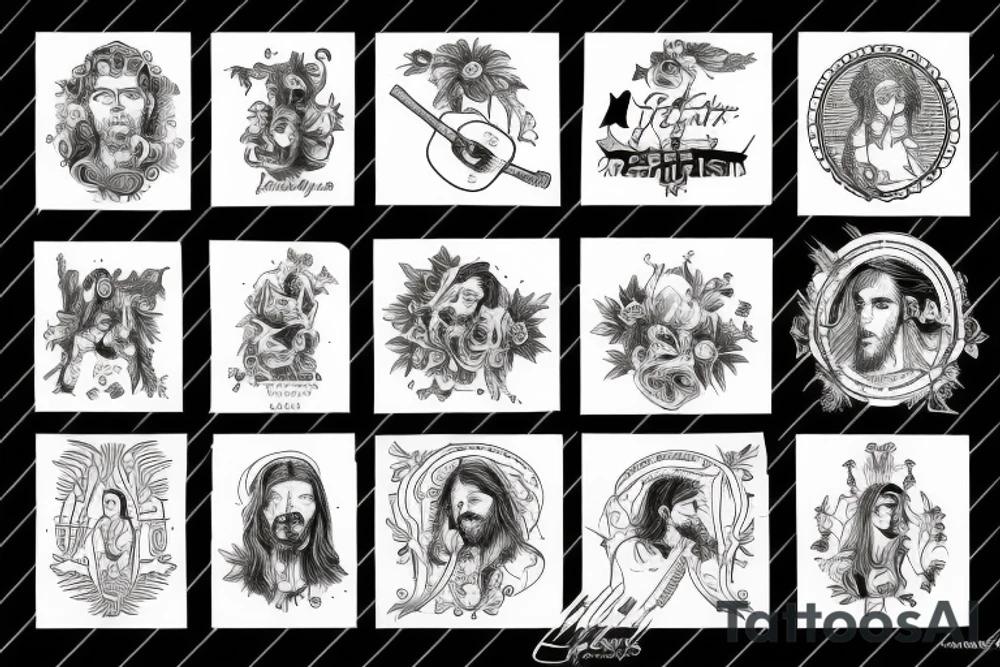 rock jesus with a guitar tattoo idea
