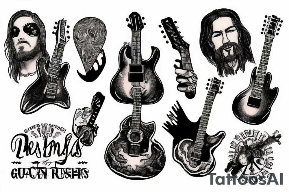 rock jesus with a guitar tattoo idea
