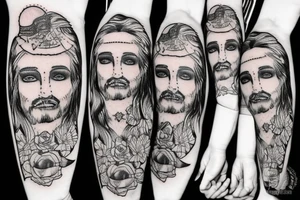 rock jesus with a guitar tattoo idea