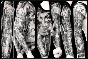 rocking jesus with electric guitar tattoo idea