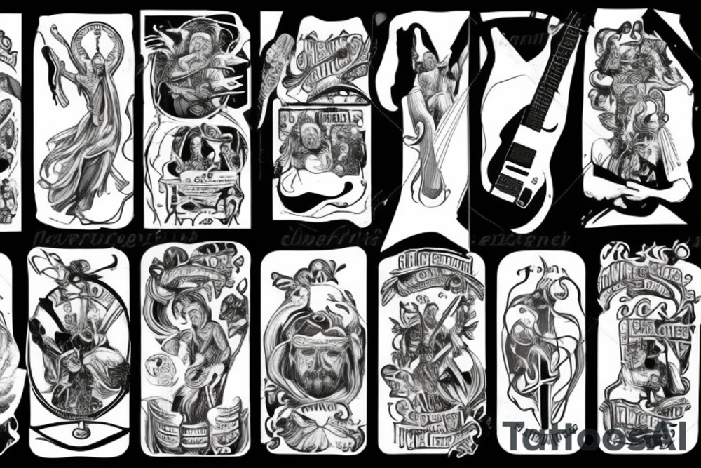 rocking jesus with electric guitar tattoo idea