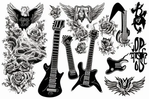 rocking jesus with electric guitar tattoo idea