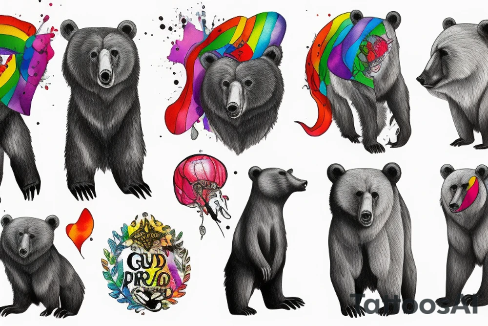Gay, Bear, Pride, punk tattoo idea