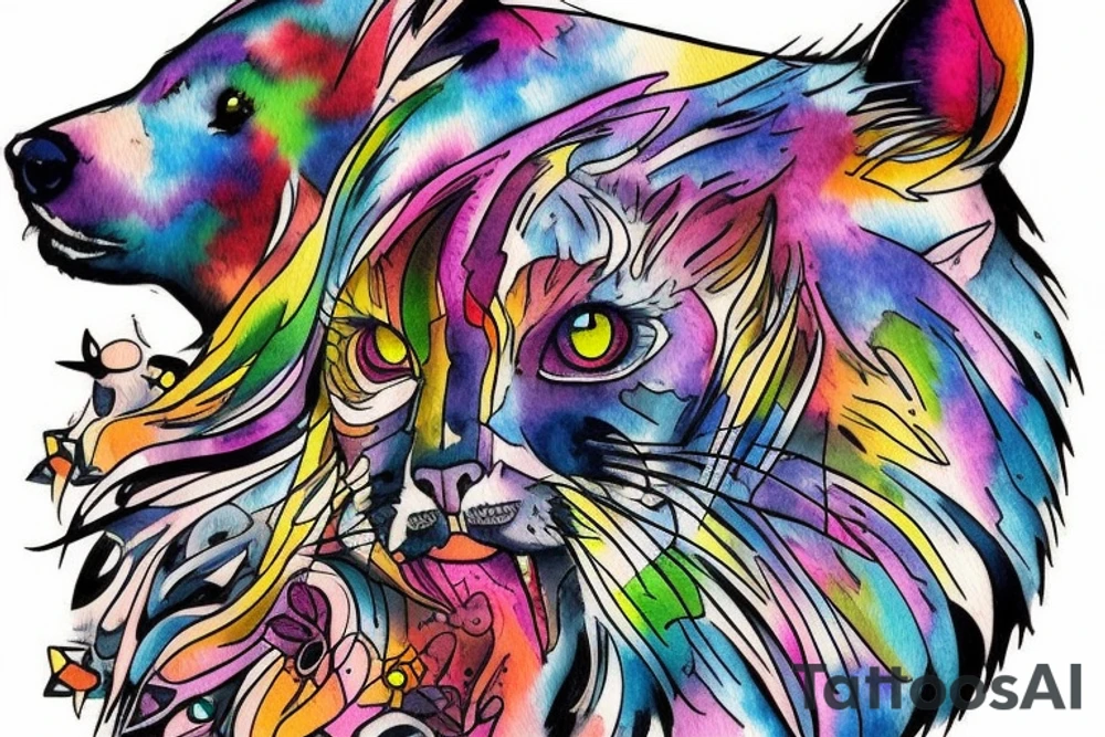 Gay, Pride, cat, bear, punk tattoo idea