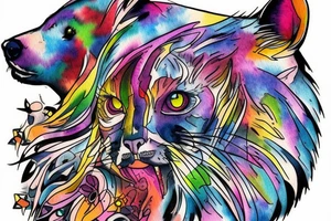 Gay, Pride, cat, bear, punk tattoo idea