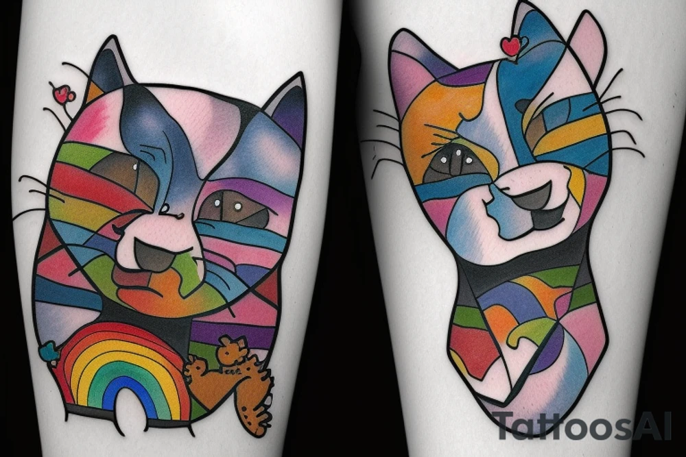 Gay, Pride, cat, bear, punk tattoo idea