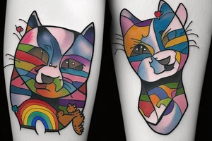 Gay, Pride, cat, bear, punk tattoo idea