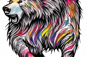 bear, pride, punk music tattoo idea