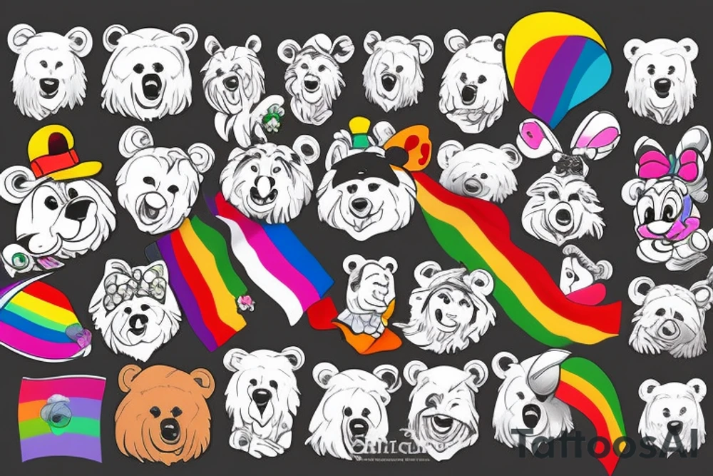 Gay Pride, bear tattoo idea