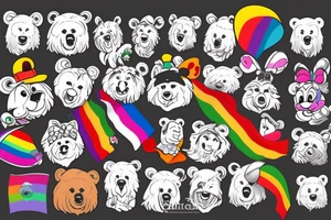 Gay Pride, bear tattoo idea