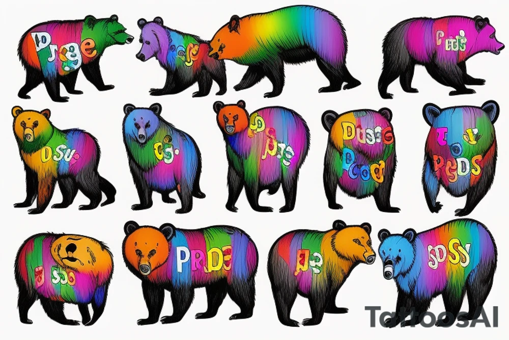Gay Pride, bear tattoo idea