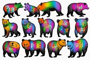 Gay Pride, bear tattoo idea