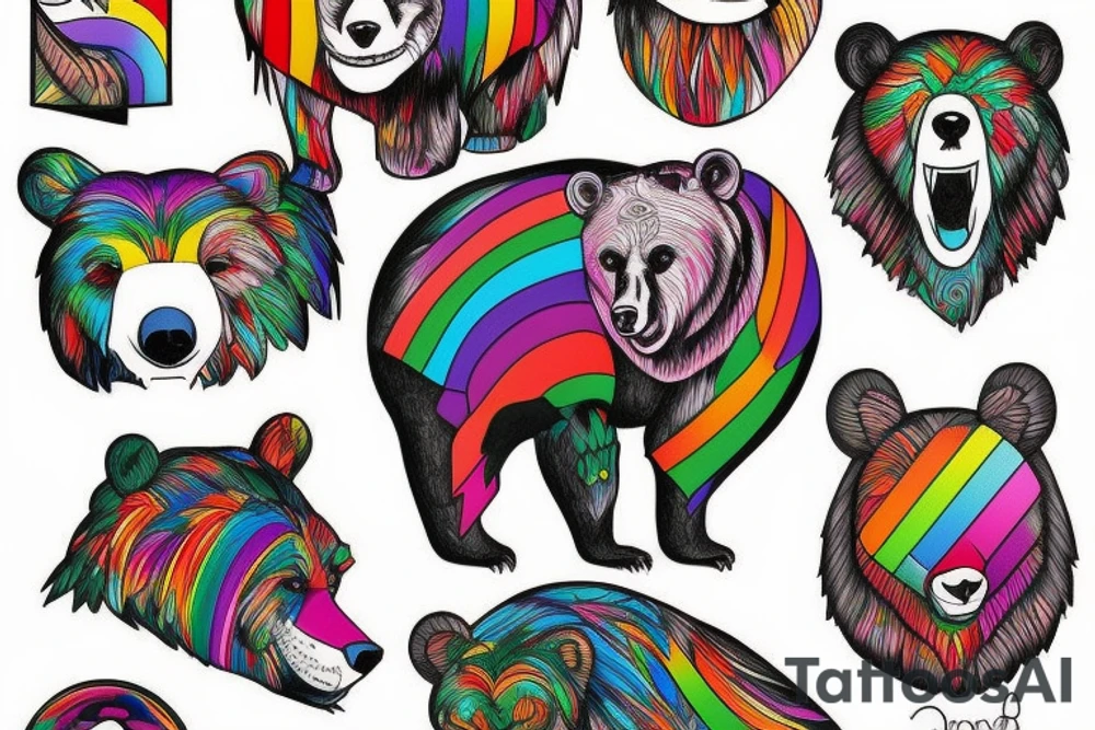 Gay Pride, bear tattoo idea