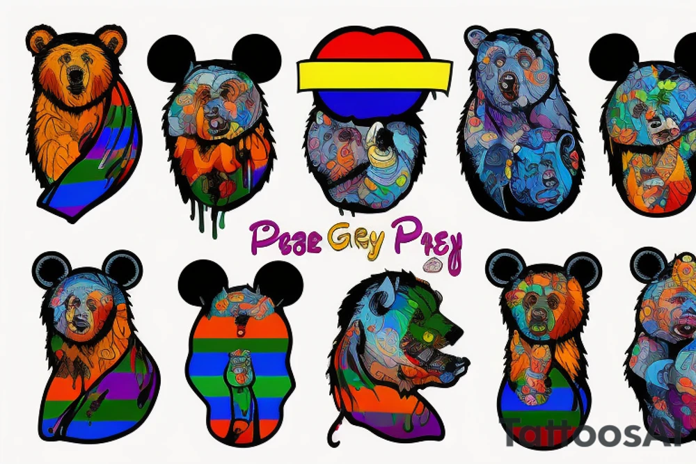Gay Pride, bear tattoo idea