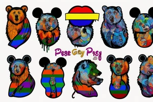 Gay Pride, bear tattoo idea