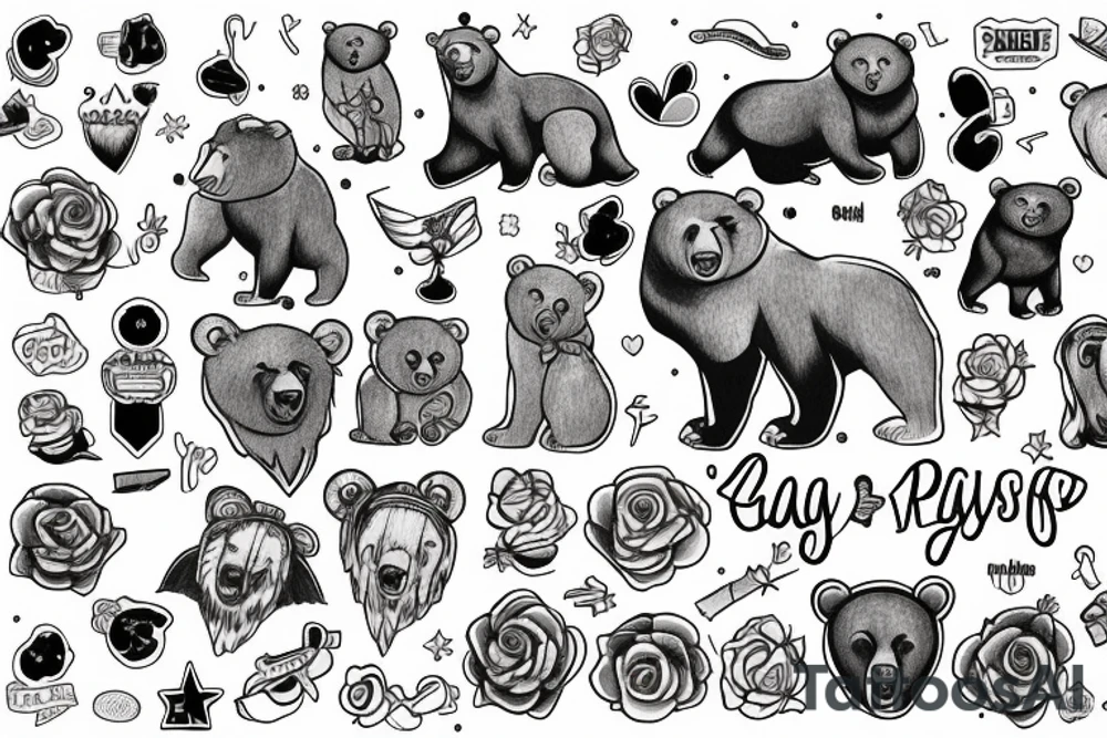 Gay Pride, bear tattoo idea