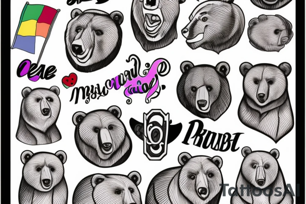 Gay Pride, bear tattoo idea