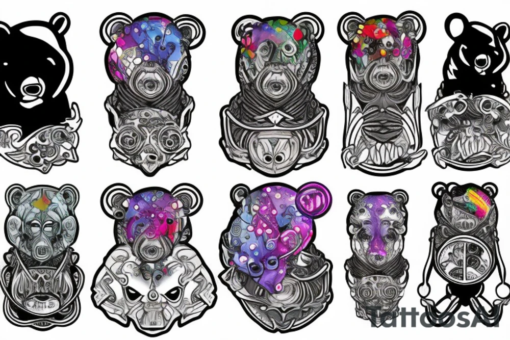 Gay Pride, bear tattoo idea