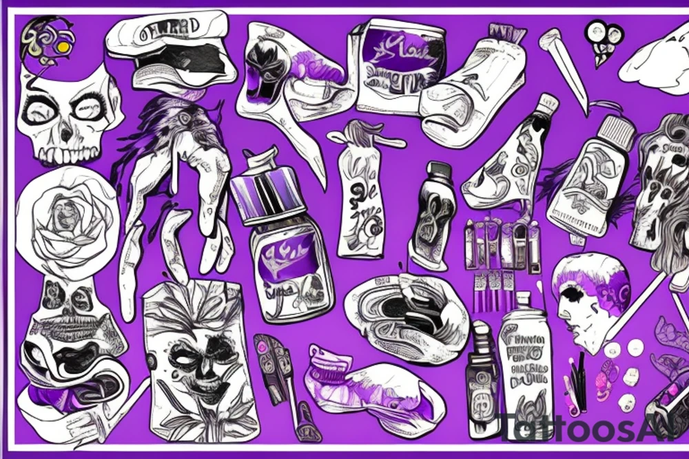 WRLD on drugs juice WRLD 999 Lean purple tattoo idea