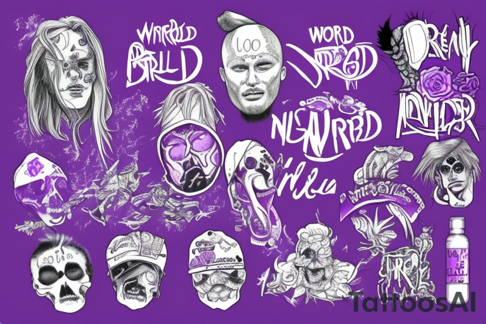 WRLD on drugs juice WRLD 999 Lean purple tattoo idea