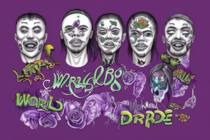 WRLD on drugs juice WRLD 999 Lean purple tattoo idea
