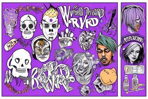 WRLD on drugs juice WRLD 999 Lean purple tattoo idea