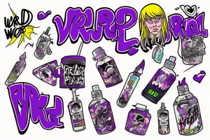 WRLD on drugs juice WRLD 999 Lean purple tattoo idea