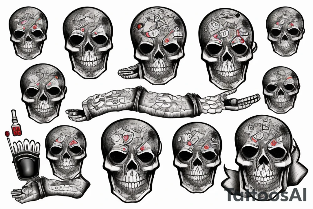 Skeleton driving a london underground train tattoo idea