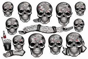 Skeleton driving a london underground train tattoo idea