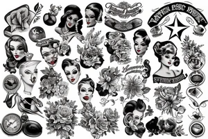american traditional pinup tattoo idea
