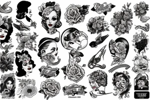 american traditional pinup tattoo idea