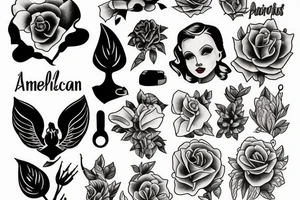 american traditional pinup tattoo idea