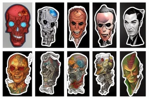 full sleeve, Sci-fi art style, full scene, full sleeve, full color, mars attacks, fight, colorful tattoo idea